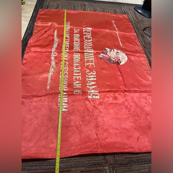 VTG USSR Soviet Union  Lenin Socialist Propaganda Red Banner Flag Double Sided - Picture 3 of 10